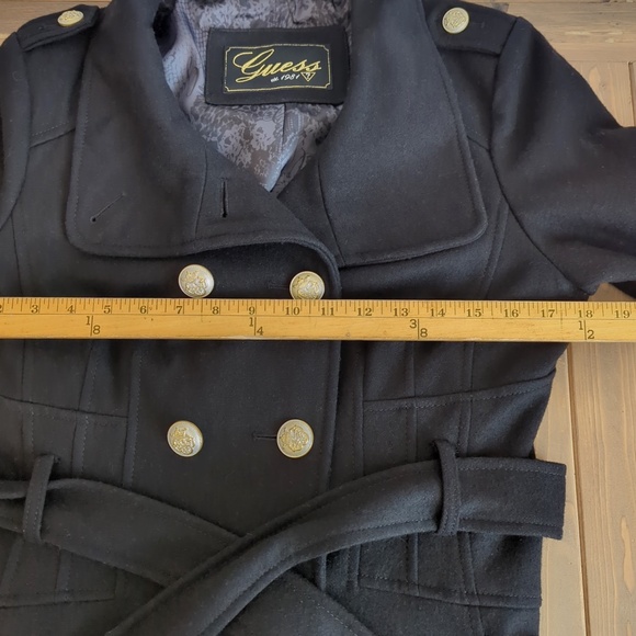 Guess Women’s Black Wool Blend Belted Coat - Picture 9 of 16